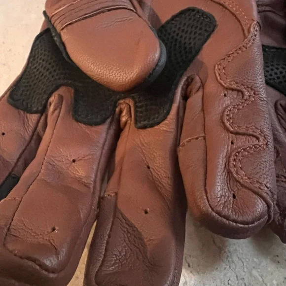 Zeebro BP–01 Leather Shield Brown Protective Motorcycle Gloves Men’s Medium - Picture 7 of 7